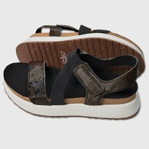 OTBT Sierra Platform Sandals - NWT Womens 9 Mud Brown / Moss Green - #48146-OF